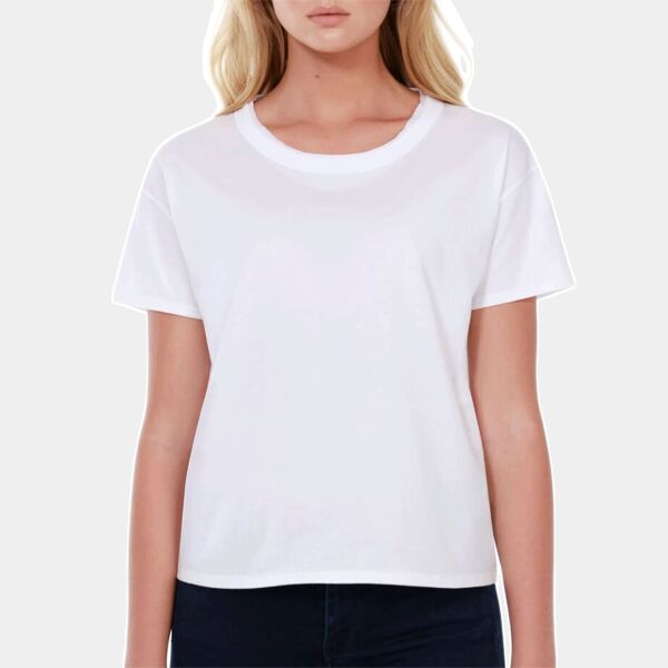 Ladies' Raw-Neck Boxy T-Shirt Thumbnail