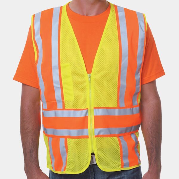 Unisex USA Made Class 2, Level 2 ANSI High Vis Mesh Safety Vest Thumbnail