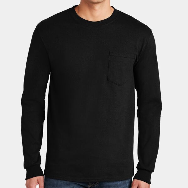 Ultra Cotton ® 100% US Cotton Long Sleeve T Shirt with Pocket Thumbnail