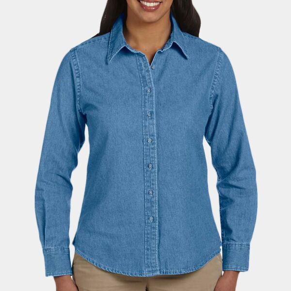 Ladies' Long-Sleeve Denim Shirt Thumbnail