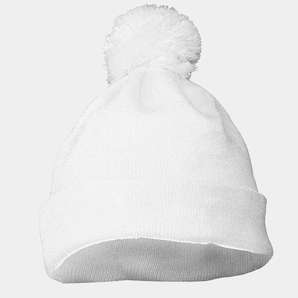 Two Layer Acrylic Knit Pom Beanie Thumbnail