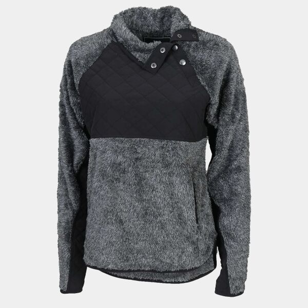 Women's Quilted Fuzzy Fleece Snap Placket Pullover Thumbnail