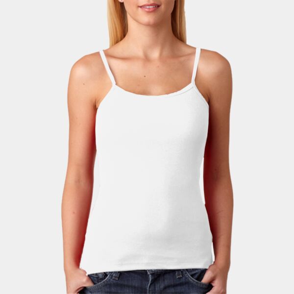 Ladies’ Baby-Rib Spaghetti-Strap Cotton Tank Top Thumbnail