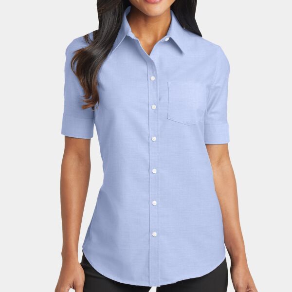 Ladies Short Sleeve SuperPro ™ Oxford Shirt Thumbnail