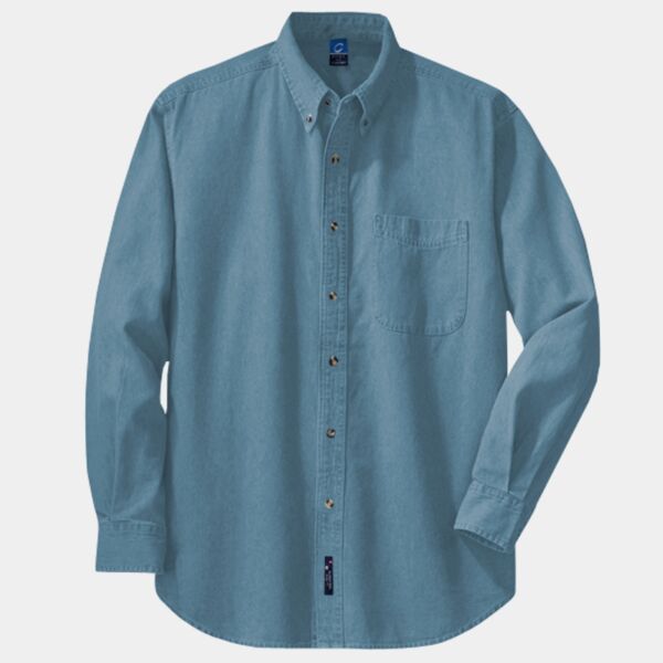 (OMNI) Long Sleeve Value Denim Shirt Thumbnail