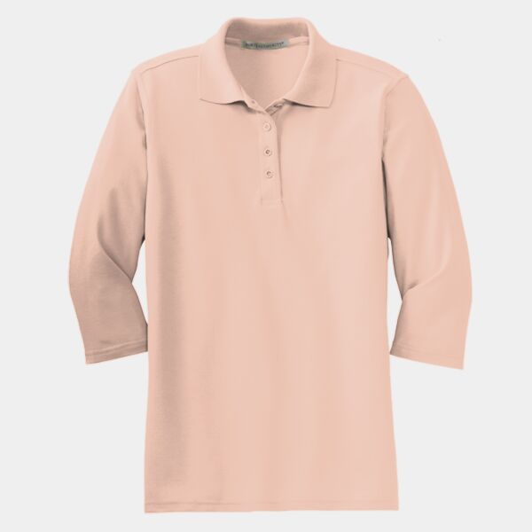 L562 Ladies Silk Touch™ 3/4 Sleeve Polo Thumbnail