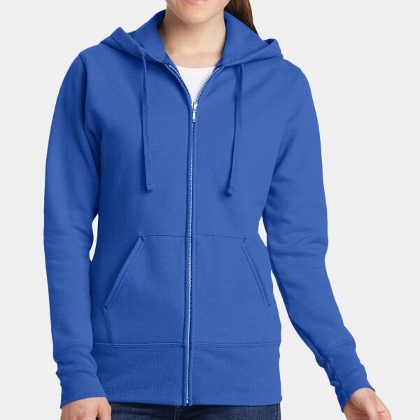 (OMNI) Ladies Classic Full Zip Hooded Sweatshirt Thumbnail